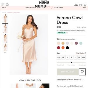 Show me your mumu Verona cowl dress